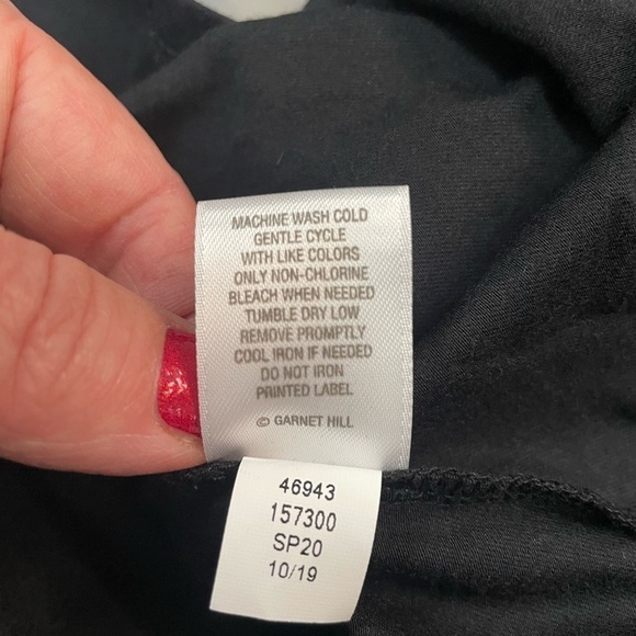 garnet Hill Black Knit Long Sleeve Relaxed Fit Midi Dress, XS - Picture 4 of 7